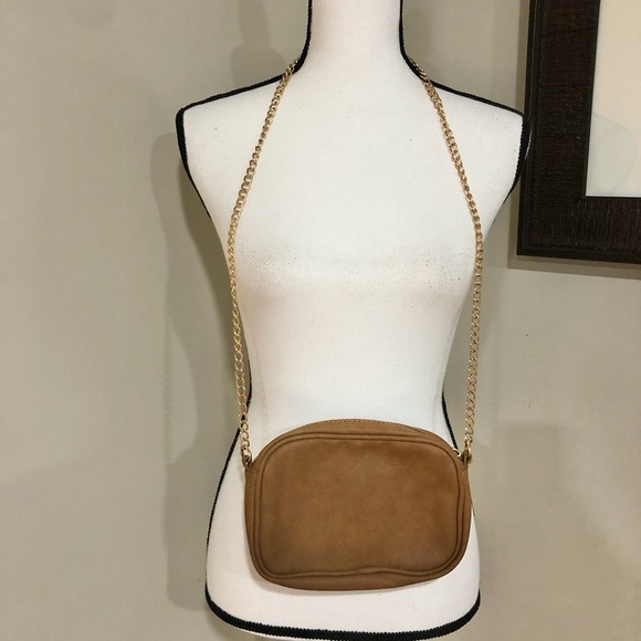 *RAMPAGE* Tan x Gold Chain Crossbody Purse Bag - Picture 3 of 6